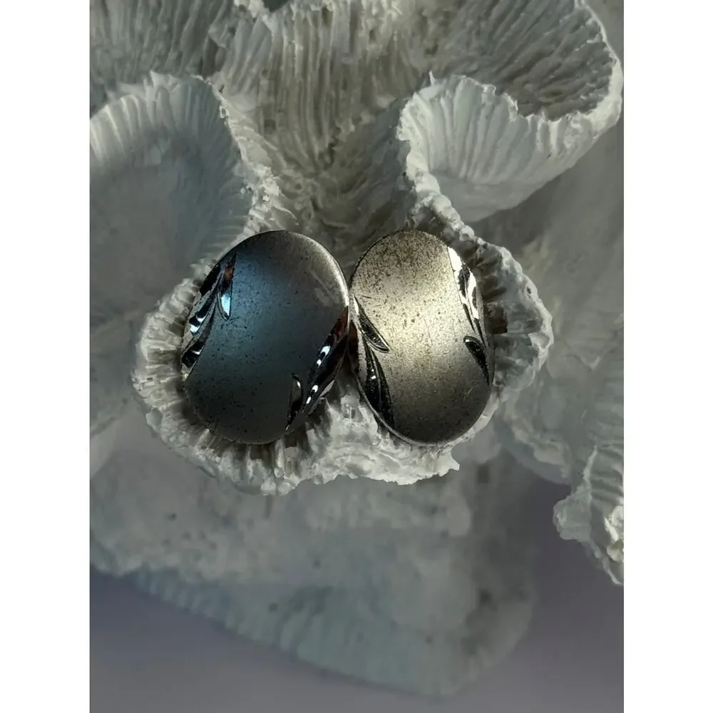 Vintage 925 Sterling Silver Cufflinks Oval Shape